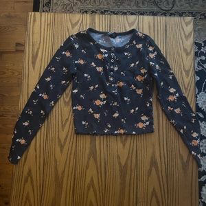Floral Long Sleeve W/ Ruffle Trim